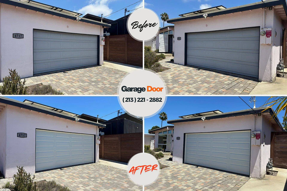 Before and after: garage door repair Mineville, NY
